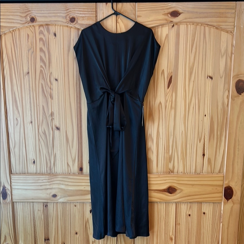 Bohme Rosalind Black Midi Dress Size Large NWT